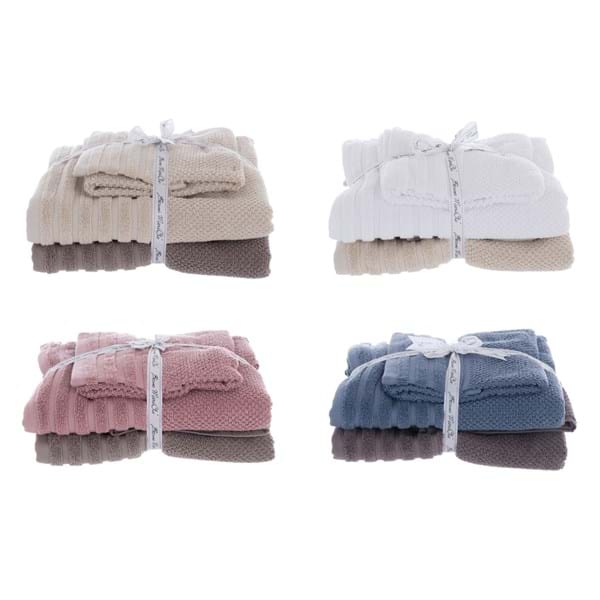 COPPIA ASCIUGAMANI BALZA PIZZO 450GSM