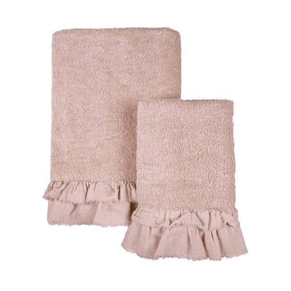 COPPIA ASCIUGAMANI CON GALA IN VOILE 450GSM "NUVOLE DI VOILE"