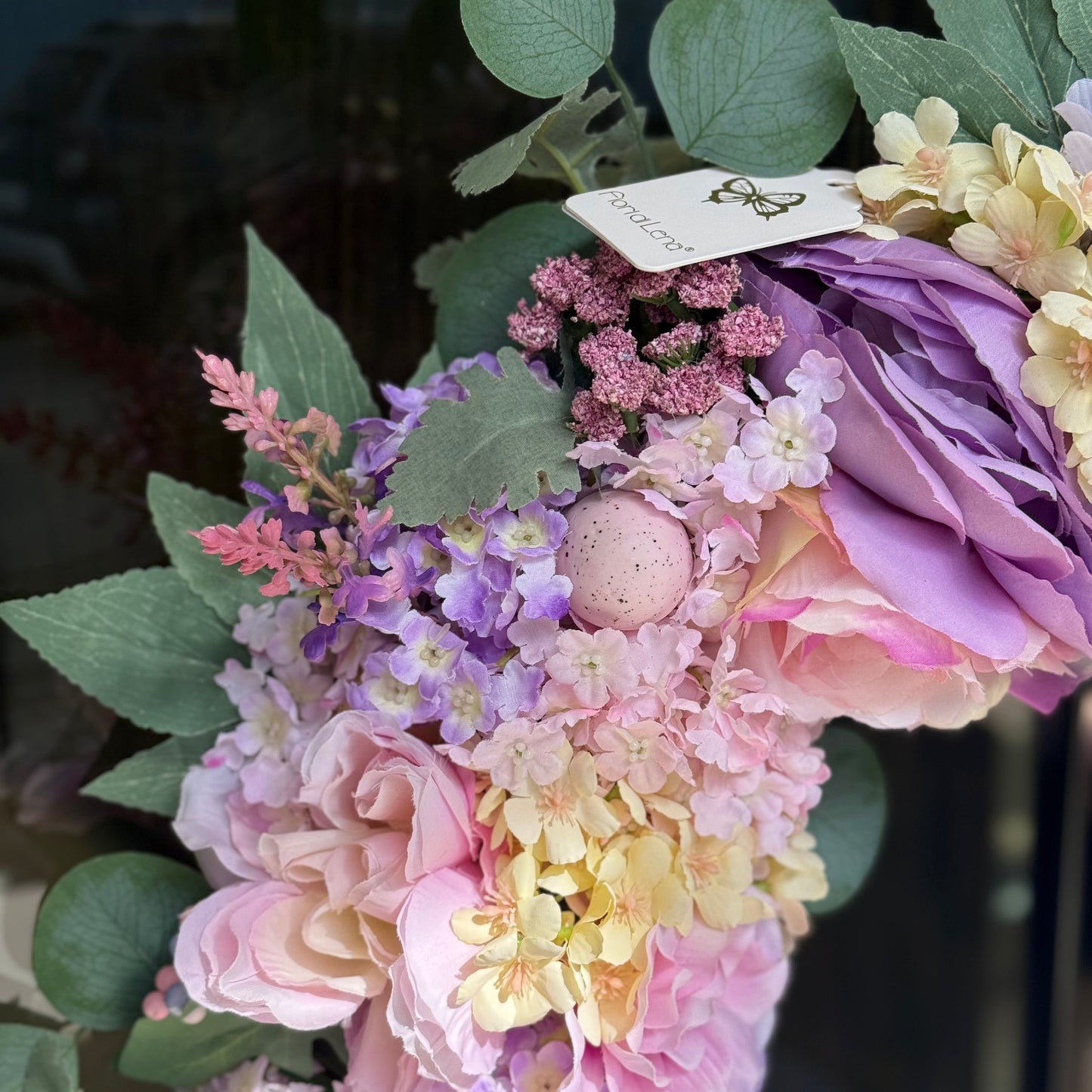 GHIRLANDA CON DECORO FLOREALE DIAM. 60 cm.