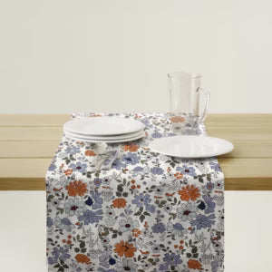 STRISCIA DA TAVOLA IN COTONE ANTIMACCHIA "BLUEBIRD"