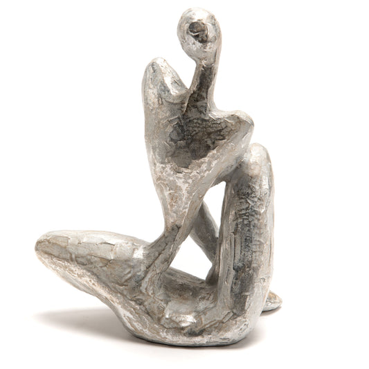 STATUA DONNA ARGENTO SEDUTA