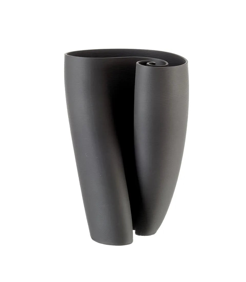 VASO ALTO IN PORCELLANA NERO"GEOMETRIE" L'OCA NERA