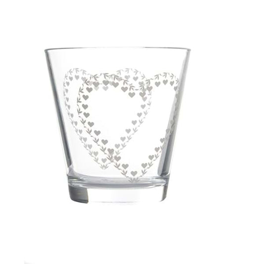 BICCHIERE DECORO CUORE di BLANC MARICLO'