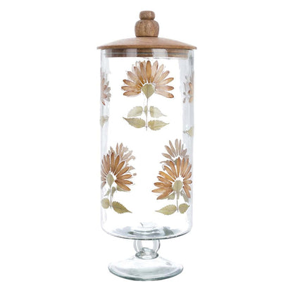 BARATTOLO SU PIEDISTALLO C/COPERCHIO "ERBARIO D ARTE"