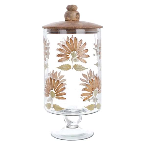 BARATTOLO SU PIEDISTALLO C/COPERCHIO "ERBARIO D ARTE"