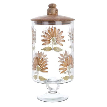 BARATTOLO SU PIEDISTALLO C/COPERCHIO "ERBARIO D ARTE"