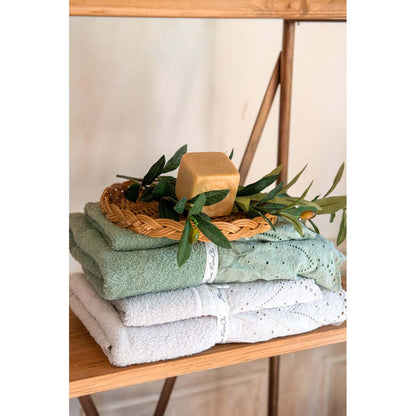 SET 2 ASCIUGAMANI "FIOR DI SANGALLO" 40X60cm + 60X110cm