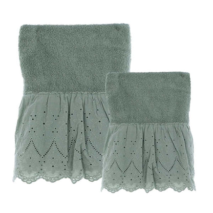 SET 2 ASCIUGAMANI "FIOR DI SANGALLO" 40X60cm + 60X110cm