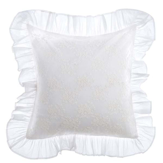 CUSCINO CON APPLICAZIONI "DENTELLE" - Blanc Mariclo Arredamento Italiano Shabby Chic - Foto 1