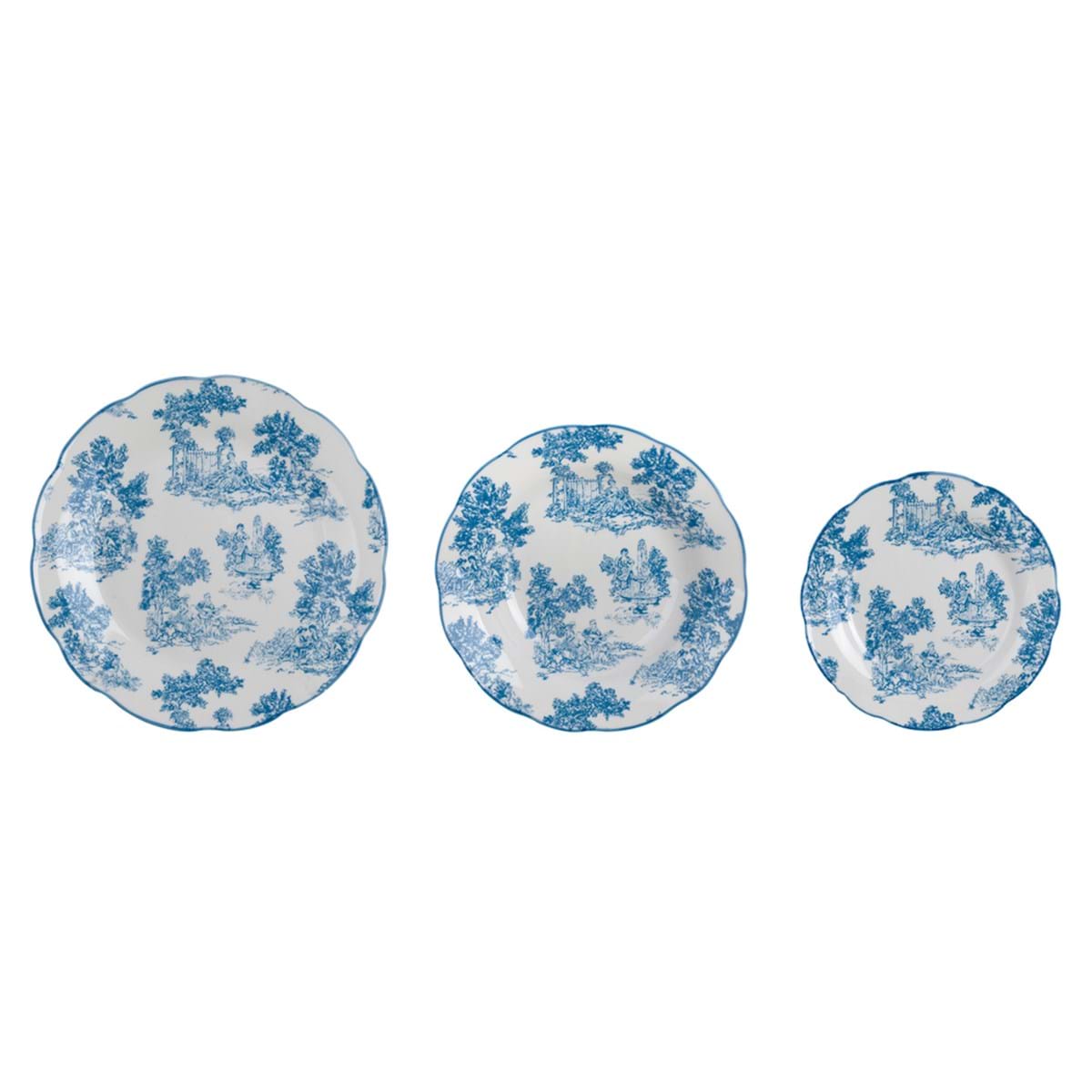 SERVIZIO 18 PZ(PIANO/FONDO/FRUTTA) AZZURRO"AFFINITA ELETTIVE" BLANC MARICLO'