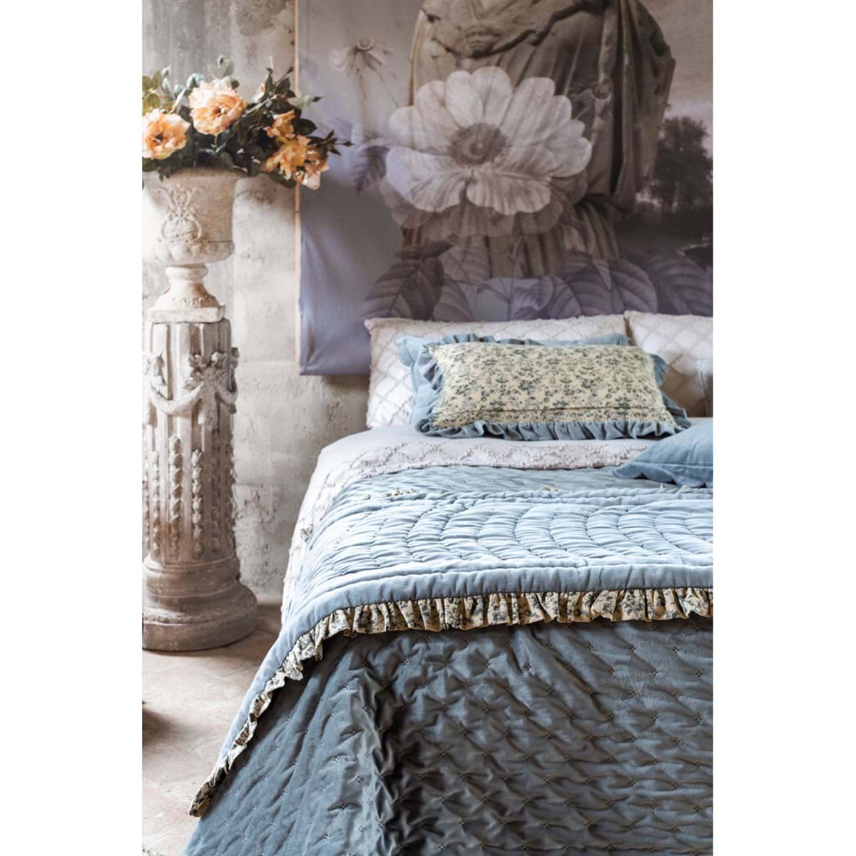 TRAPUNTA IN VELLUTO CON FRANGE 430GSM "NOTTE DI VELLUTO"