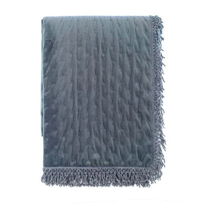 TRAPUNTA IN VELLUTO CON FRANGE 430GSM "NOTTE DI VELLUTO"