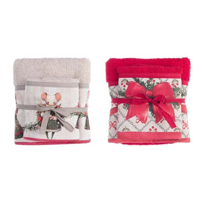 COPPIA SPUGNA ASSORTITA 40X60-60X100 420GSM " FAVOLA DI NATALE"