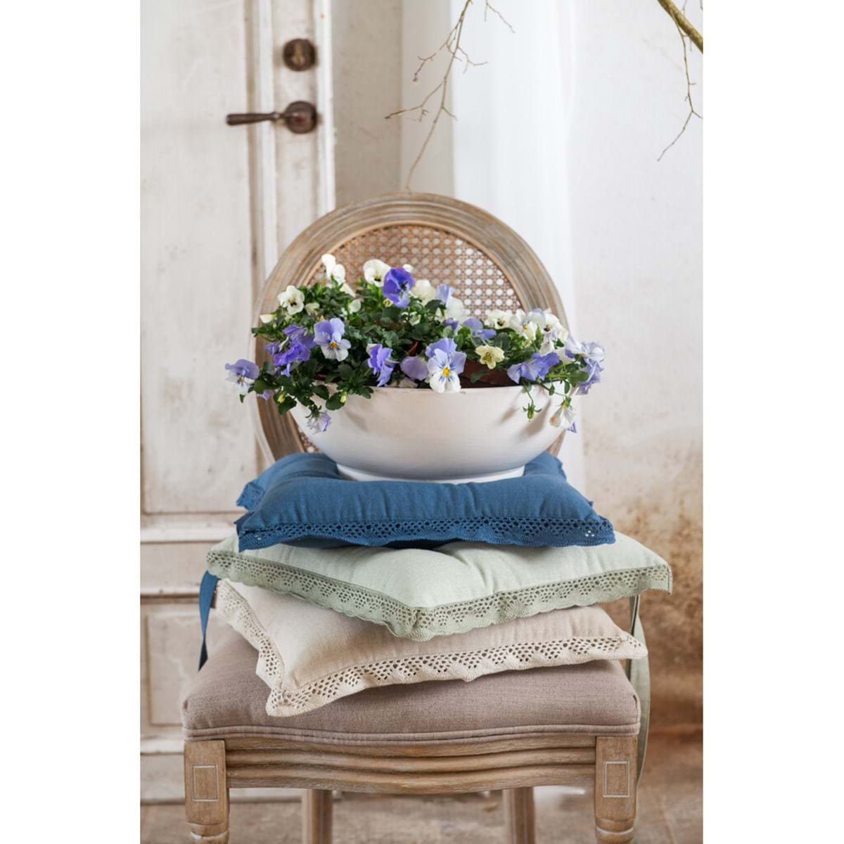 CUSCINO POLIFILLED SEDIA CON PIZZO "NUOVO INFINITY"