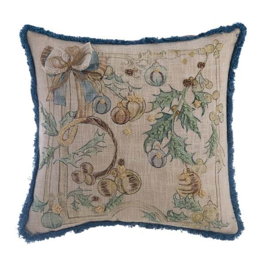 CUSCINO STAMPATO E RICAMATO "INTRECCI DI SOGNO"