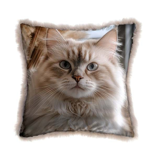 CUSCINO STAMPATO CON ECO PELLICCIA