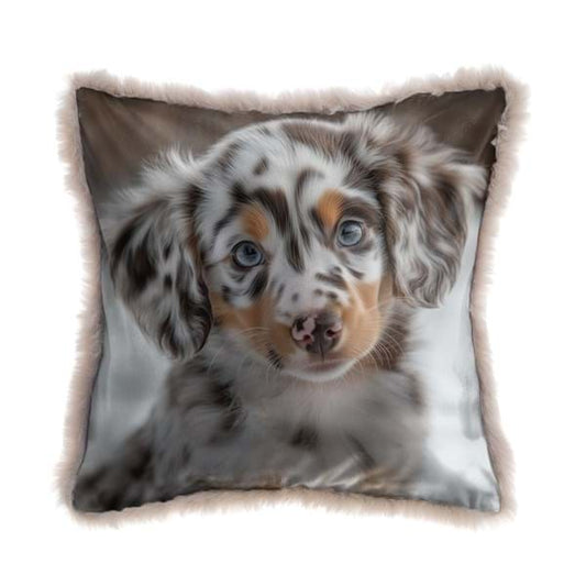 CUSCINO STAMPATO CON ECO PELLICCIA