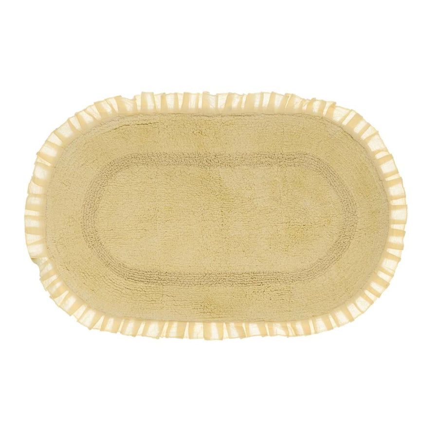 Tappeto bagno in cotone con gala Bagno Chiaro, giallo, 50 x 80 cm
