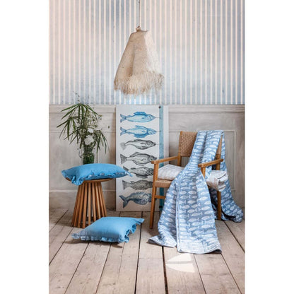 CUSCINO DENIM CON GALA 4CM "VISTA MARE" di BLANC MARICLO'