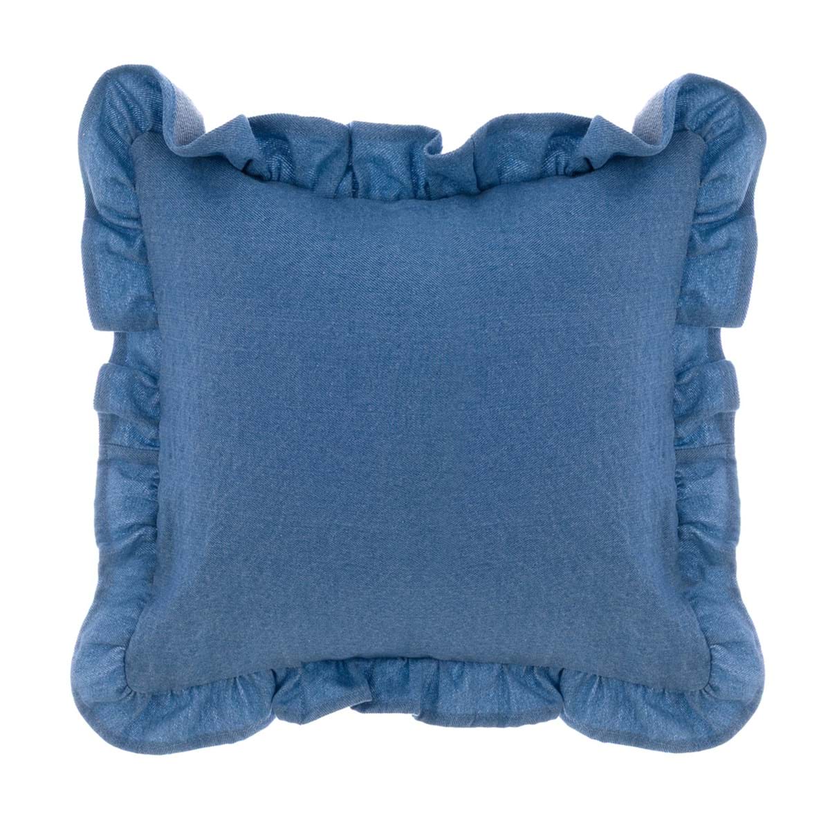 CUSCINO DENIM CON GALA 4CM "VISTA MARE" di BLANC MARICLO'