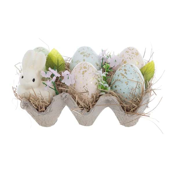 DECORO CESTINO CON UOVA "FIOR DI PASQUA" - Blanc Mariclo Arredamento Italiano Shabby Chic - Foto 1