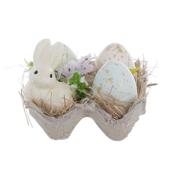 DECORO CESTINO CON UOVA "FIOR DI PASQUA" - Blanc Mariclo Arredamento Italiano Shabby Chic - Foto 2