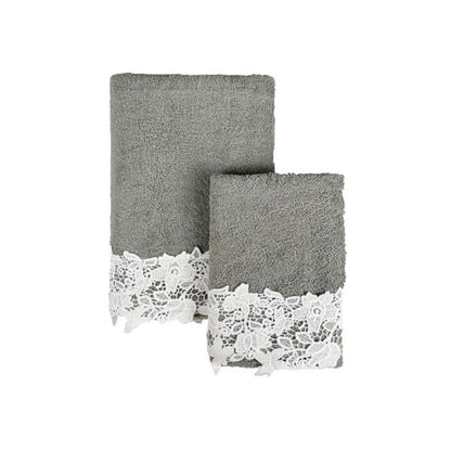 COPPIA ASCIUGAMANI CON PIZZO "MERLETTO"