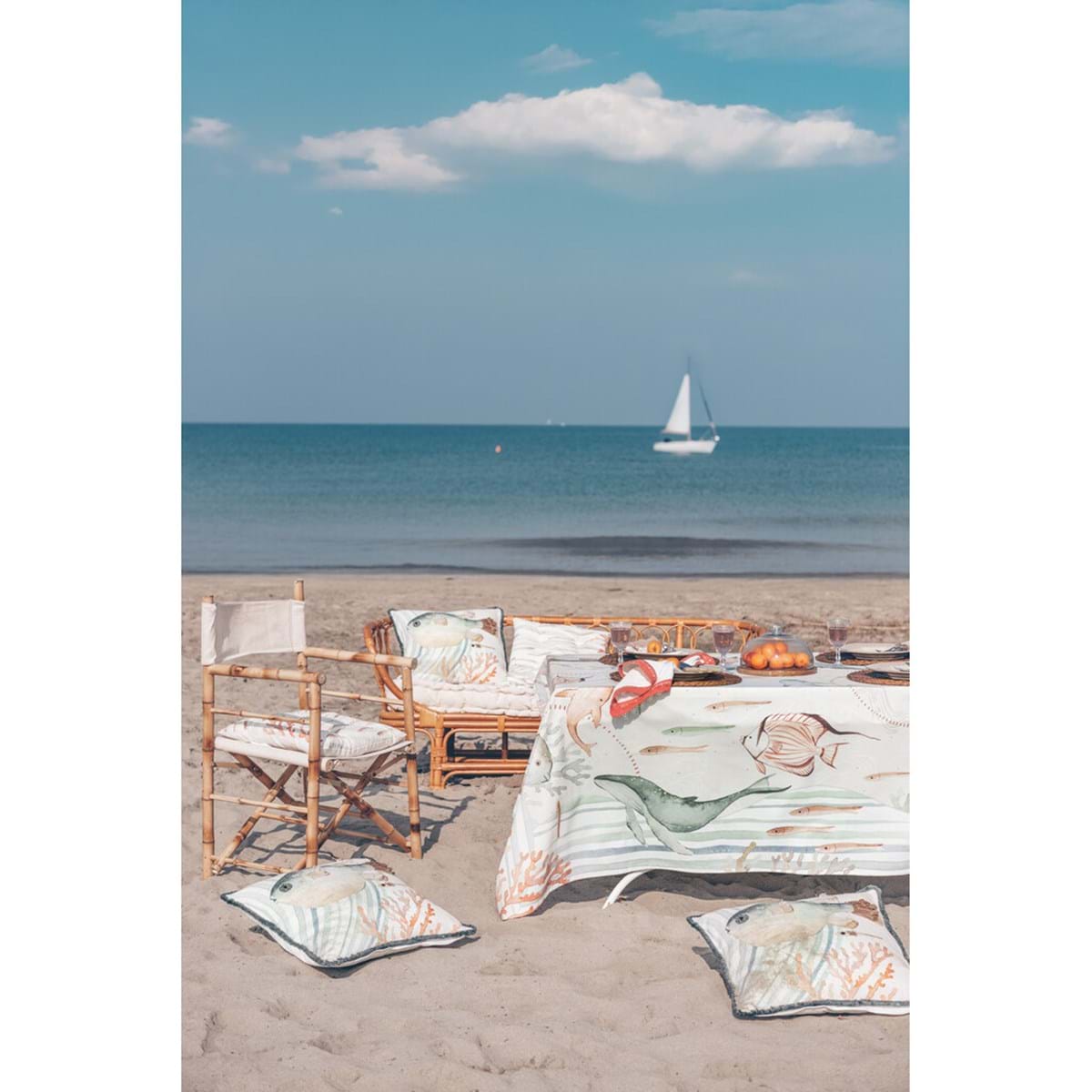 TOVAGLIA " VERDE RIVIERA" di BLANC MARICLO'