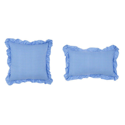 SET 2 CUSCINI CON GALA ASSORTITO 30X50 45X45 "SOGNO VICHY" di BLANC MARICLO'