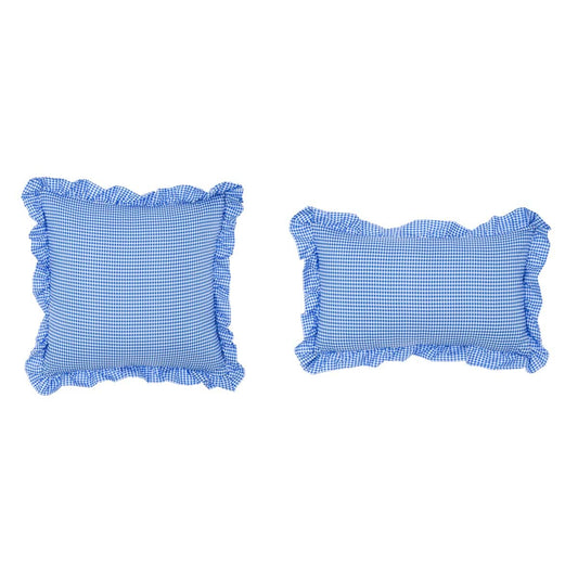 SET 2 CUSCINI CON GALA ASSORTITO 30X50 45X45 "SOGNO VICHY" di BLANC MARICLO'