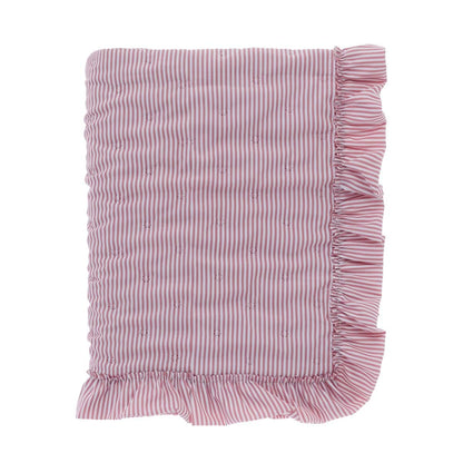 TRAPUNTA MATRIMONIALE CON GALA 290GSM "SOGNO VICHY" BLANC MARICLO' - ROSA singola
