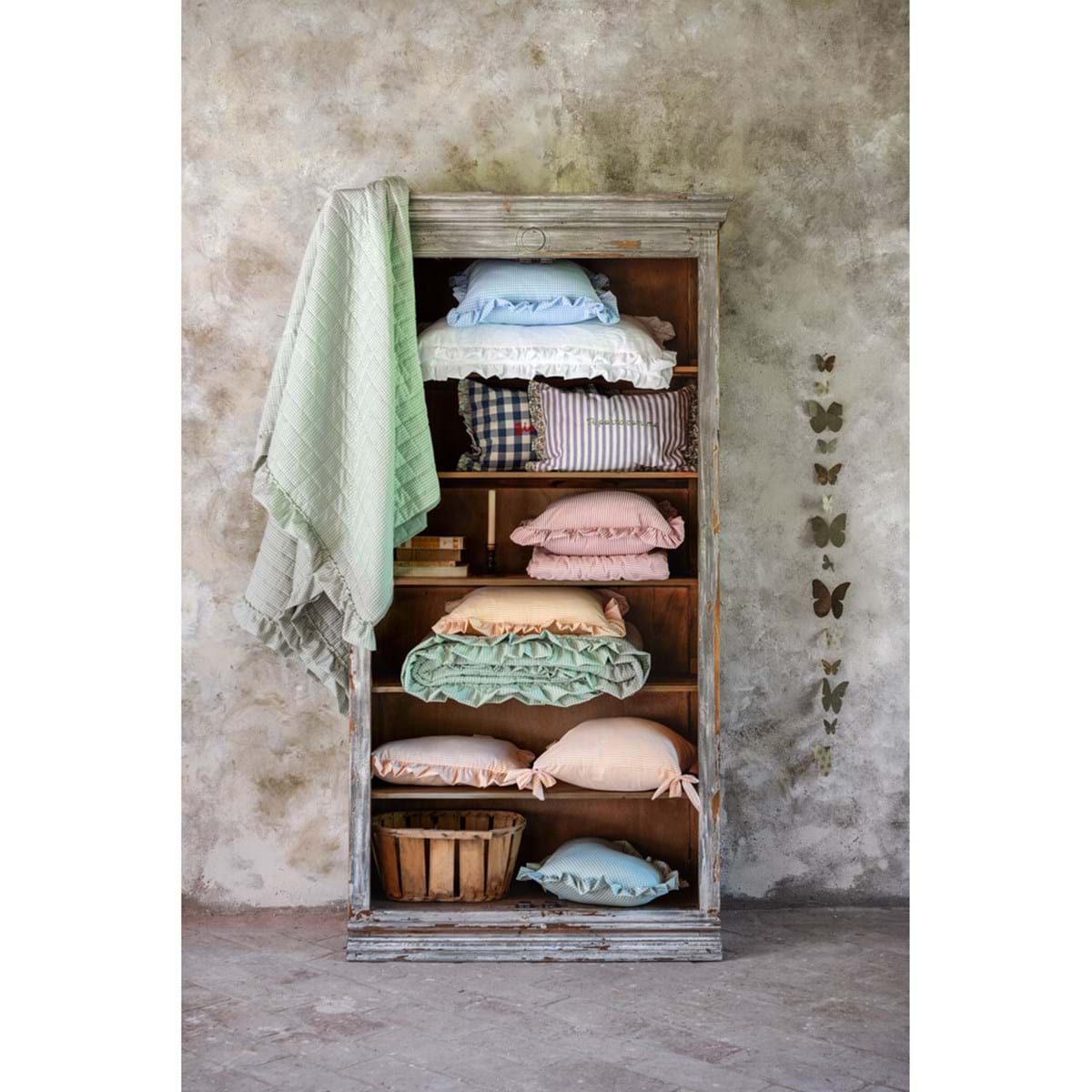 SET 2 CUSCINI CON GALA ASSORTITO 30X50 45X45 "SOGNO VICHY" di BLANC MARICLO'