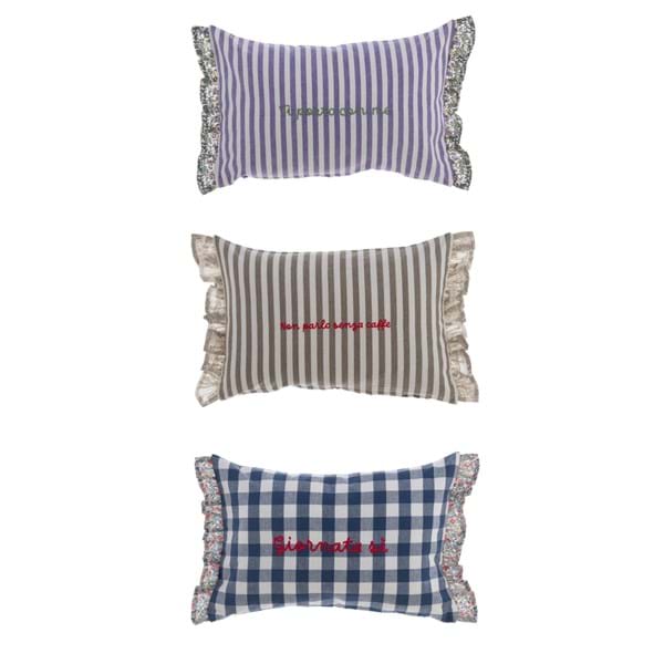 CUSCINO RICAMATO CON GALA ASSO "TI PORTO CON ME" - Blanc Mariclo Arredamento Italiano Shabby Chic - Foto 1