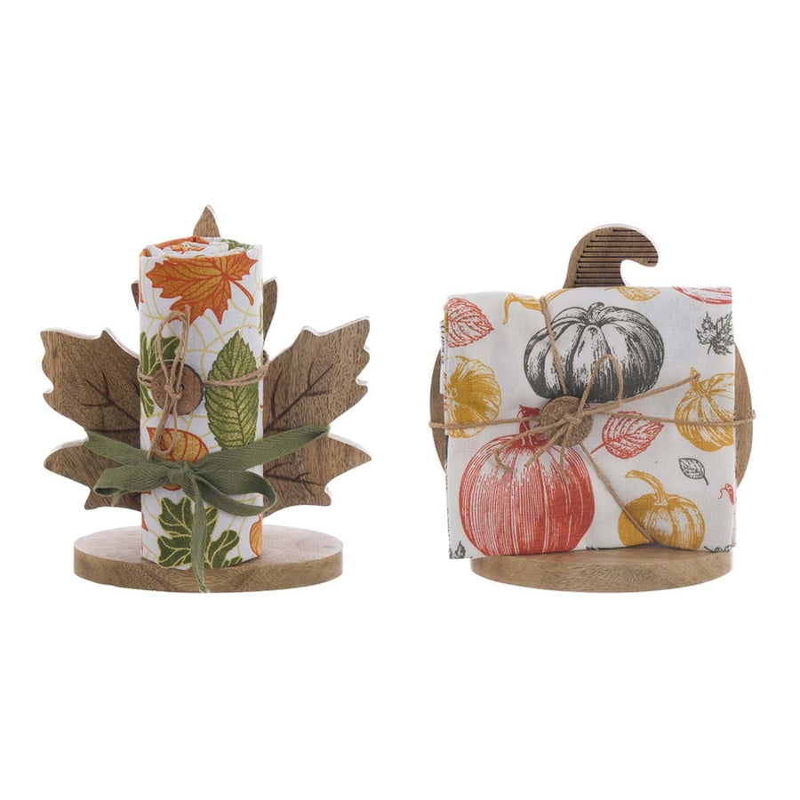 Canovacci da cucina in cotone con decoro in legno