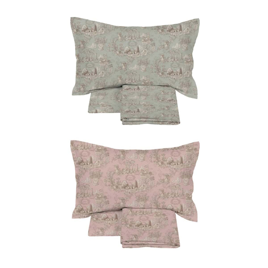 Completo letto matrimoniale in cotone Toile du Borgo