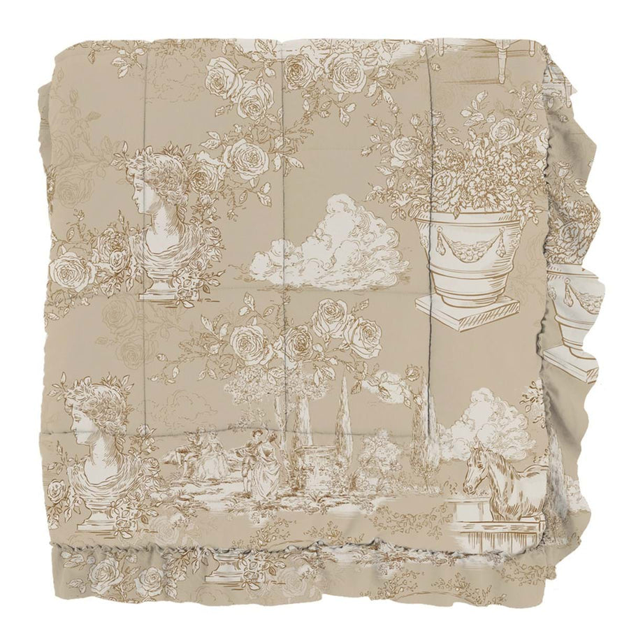Trapunta con gala Toile du Borgo 260 x 260 cm, beige