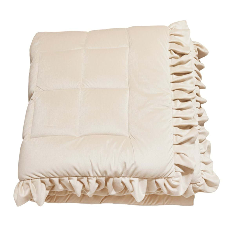 Trapunta in velluto con gale Diamante Velluto 260 x 260 cm, beige