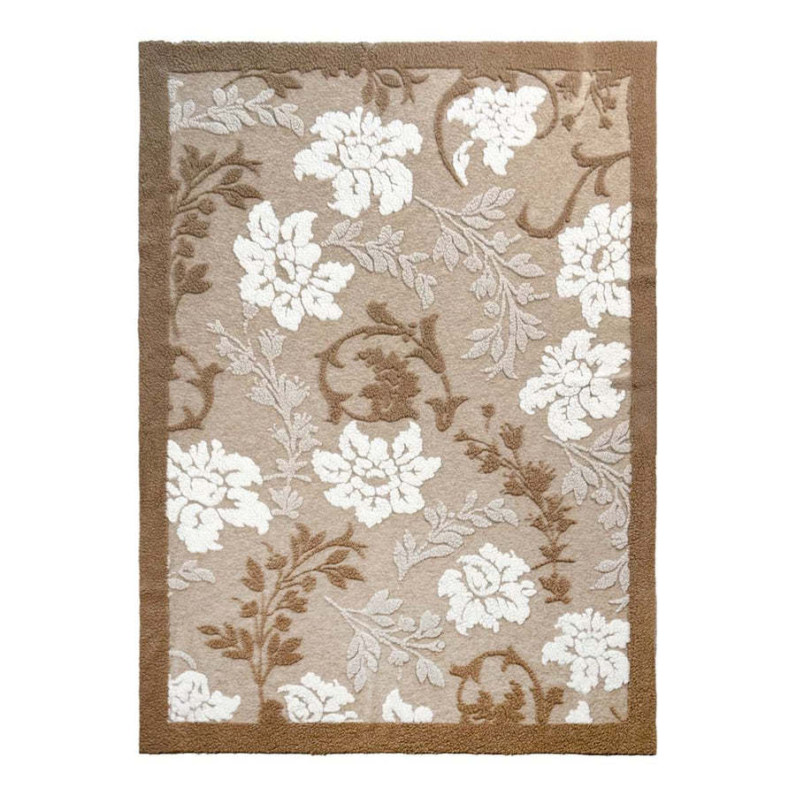 Plaid in lana beige 160 x 200 cm