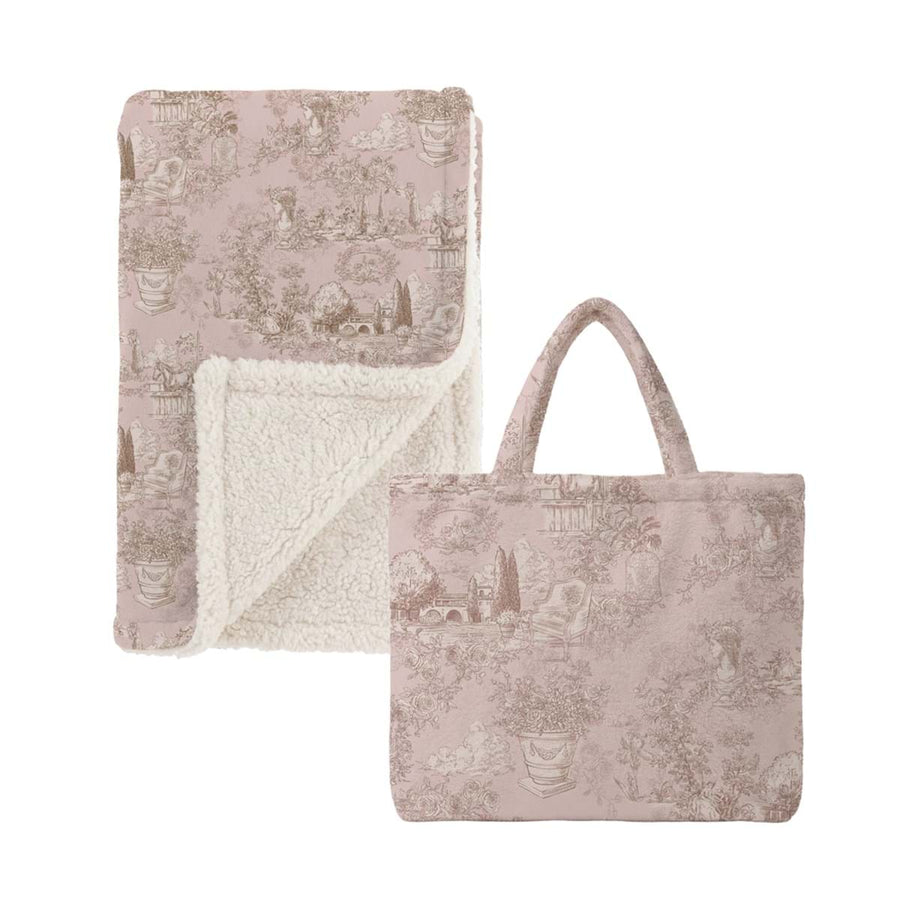 Plaid in sherpa rosa Toile du Borgo 170 x 140 cm