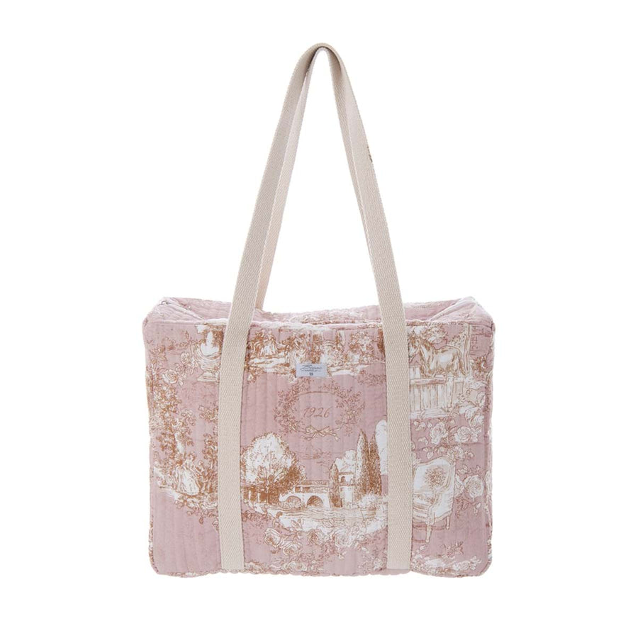 Borsa in cotone stampato rosa Toile du Borgo