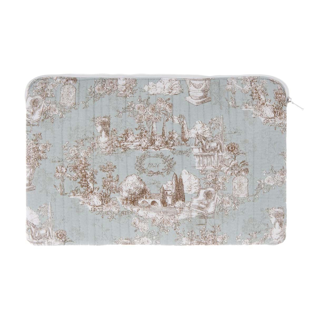 Custodia porta computer in cotone verde Toile du Borgo