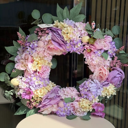 GHIRLANDA CON DECORO FLOREALE DIAM. 60 cm.