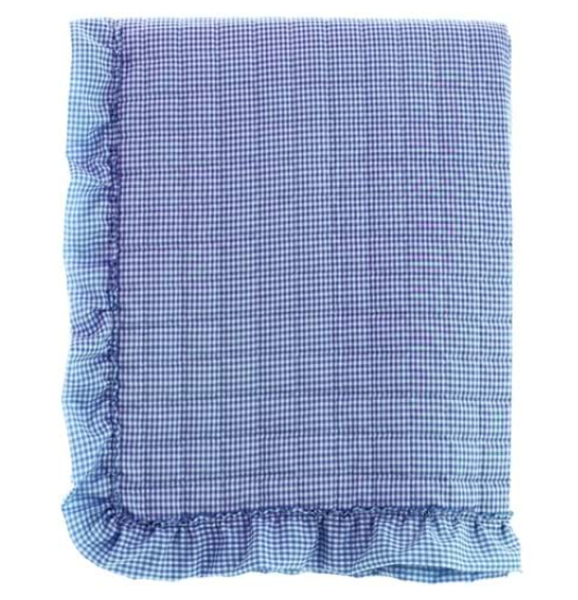 TRAPUNTA MATRIMONIALE CON GALA 290GSM "SOGNO VICHY" BLANC MARICLO' - BLUE matrimoniale